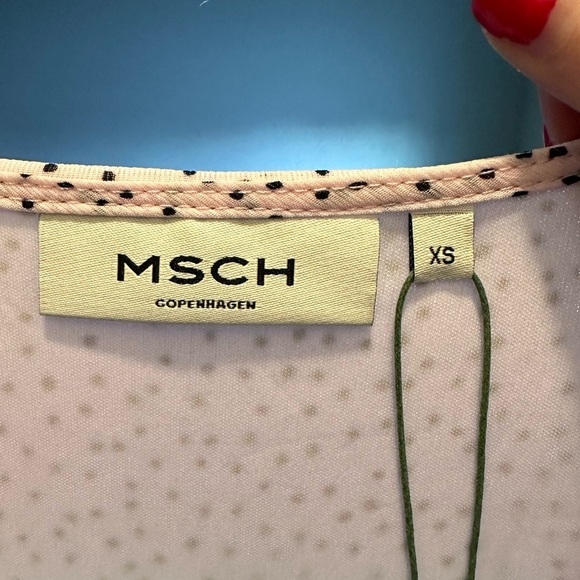 MSCH Copenhagen Samera Rikkelie Mini Wrap Dress Lilac Pink Polka Dot Size XS NEW - Picture 5 of 11